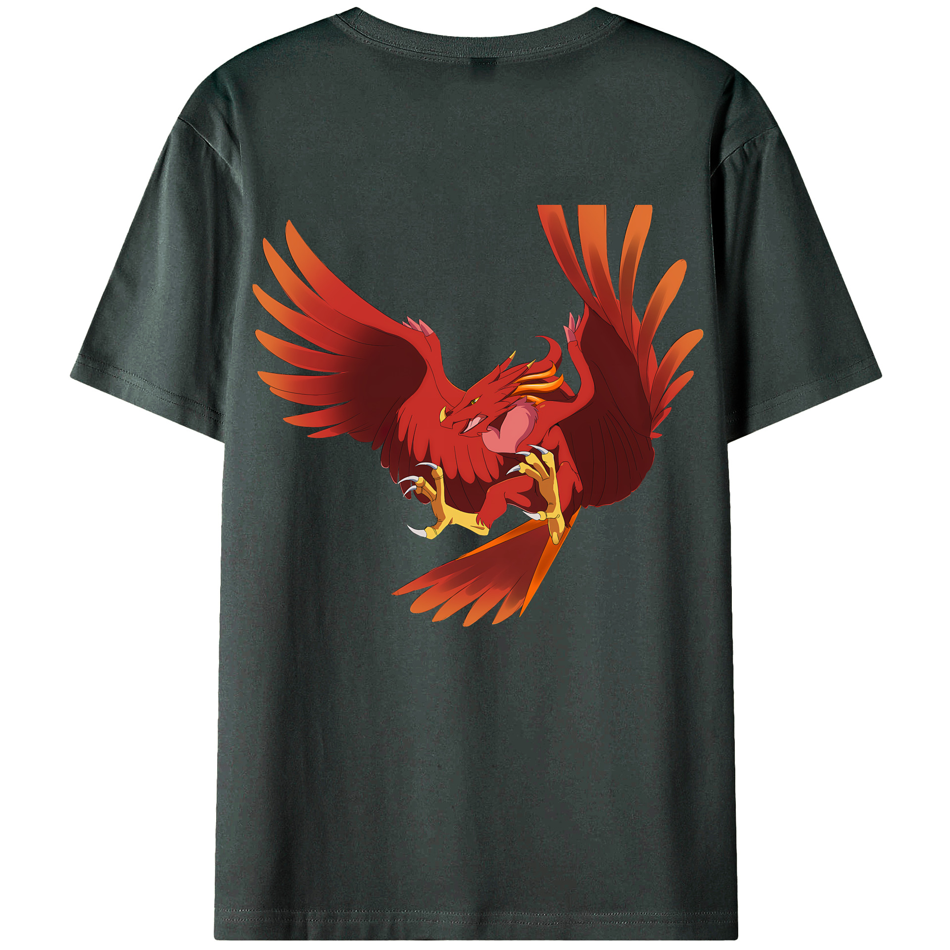 （画像用） Digimon デジタルモンスター/デジモン 綿100％ メンズ半袖Tシャツ（バックプリント） 通気性